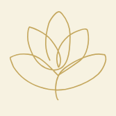 Goldene Spa Blume auf beigen Hintergrund